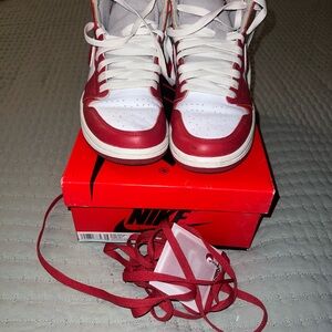 Jordan Red and White Sneakers